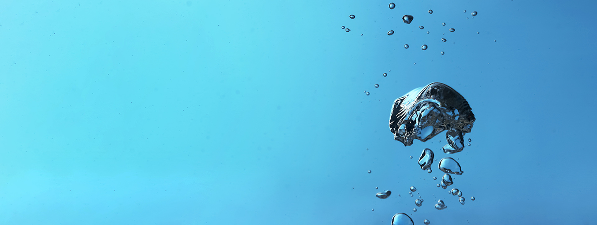 large bubbles in water