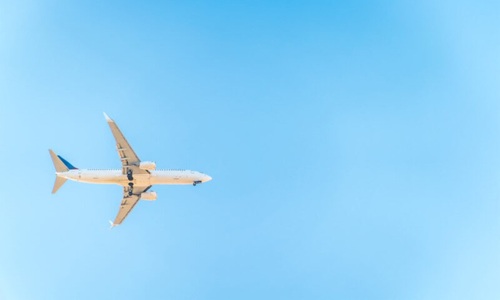 plane on blue sky